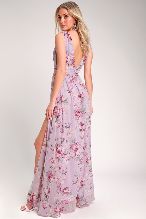 Stunning Lavender Dress - Floral Print ...